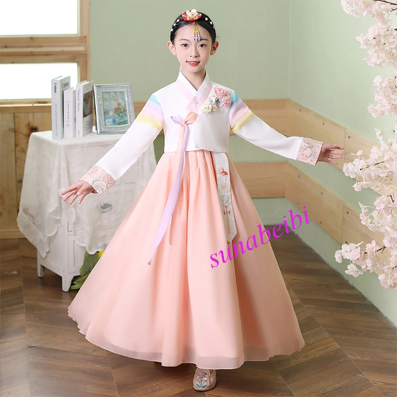 Girls' National Hanbok Costume Korean Student Festival Performance Hanbok Dress - Image 2 of 4