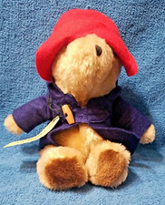 Vtg Eden Toys Paddington Bear Doll 9" Red Hat Dark Blue Coat Peru Tag 1981