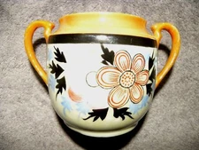 Maple Ware lusterware Japan floral sugar bowl, gilded rim top and handles
