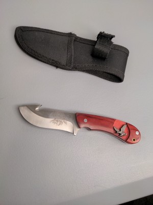 Unsigned Eagle Knife Wood Handle Metal Accents China Eagle Holster Included NEW