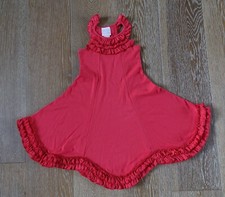 Lemon Loves Lime Girls Red Ruffle Dress Size 6 EUC