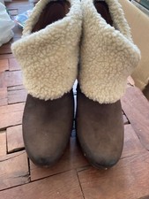 Stivaletti con zoccoli Marc O'Polo, stivaletti in pelle marrone, stivali pixie da donna numero 39