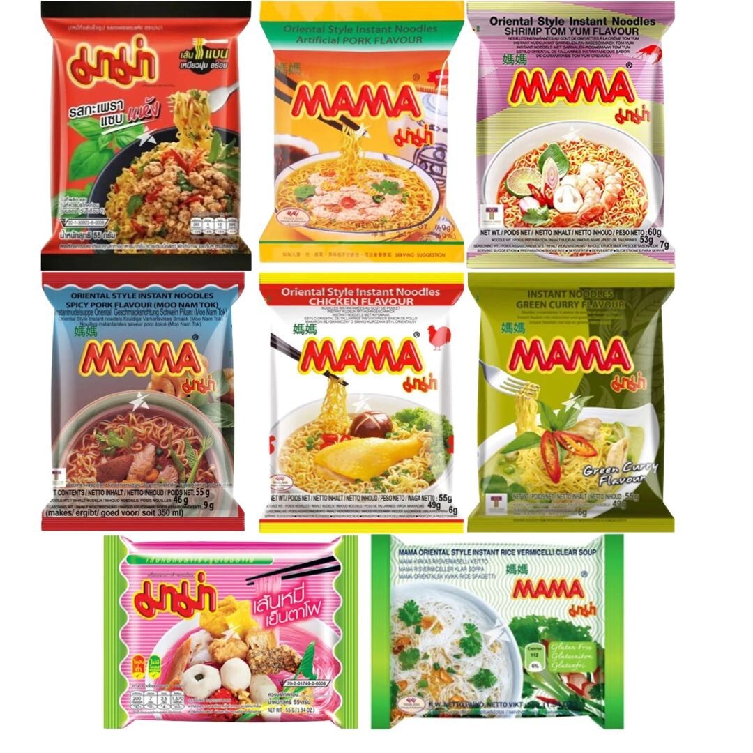 MAMA Thai Instant Noodles Ramen Assorted Flavour (12 Packs 6
