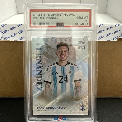 Enzo Fernandez RC National Debut Topps Argentina World Champions Set 2023 PSA 10
