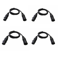 6.56ft 2 Meters 3 Pin XLR DMX Cable Male to Female for Stage Lights 4pcs Pack