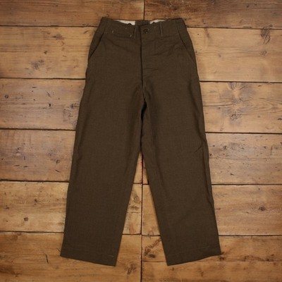 Vintage Militär Hose Trousers 30x29 50s Korean War Field Herren Straight Grün