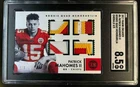 2017 Panini Encased Patrick Mahomes II Rookie Quad Patch Emerald RC #3/5 SGC 8.5