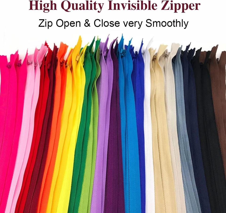 40PCS Invisible Nylon Coil Zippers - 16-Inch Multi-Color DIY Craft Essentials - Image 4 of 4