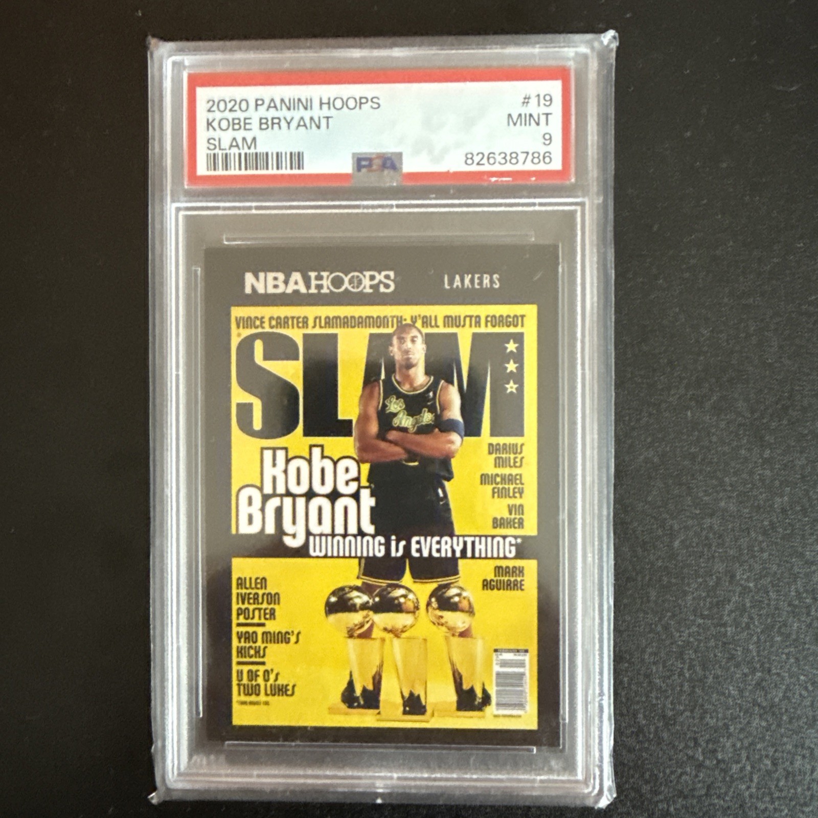 KOBE BRYANT 2020-21 NBA HOOPS SLAM MAGAZINE COVER LAKERS  #19--- PSA 9