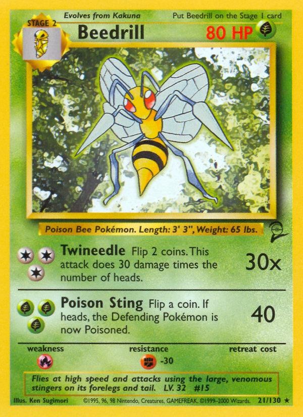 Pokemon Beedrill (21/132) Base Set 2 HP