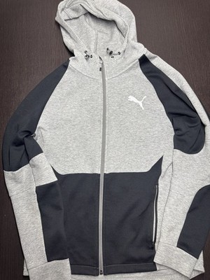 Puma Full-Zip Hoodie   Gray/Black   Size M   Keeps You Dry   Athletic Fit