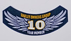 Harley Davidson Motorcycles, Harley Owners Group 10 Year Member Rocker Patch.