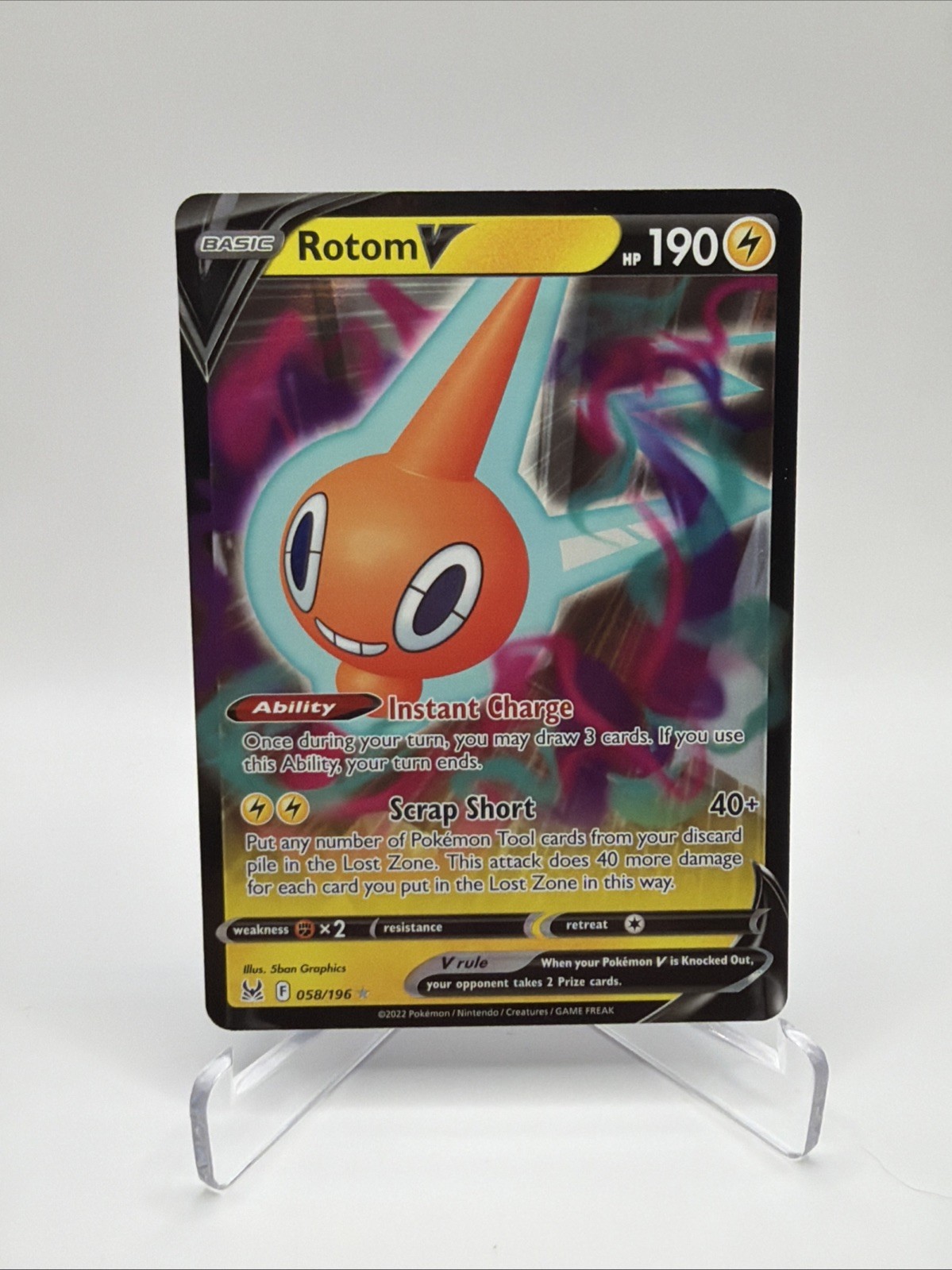 🔥Rotom V 2022 Lost Origin Full Art Ultra Rare Holo Pokemon Card 058/196🔥