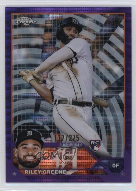 2023 Topps Chrome Purple Sonar Refractor 117/275 Riley Greene #182 Rookie RC y8x