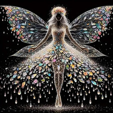 5D Diamond Painting Kits for Adults,Colourful Angel Wings Fairy Diamond Art Kits