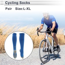 Cycling Socks Anti-Slip Anti-friction Size L-XL High-cut Cycling Socks Blue Gray