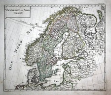 Ca. 1800 Svezia Svezia Norvegia Norvegia Mappa Incisione