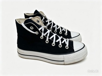 Converse All Star Lift Plateau High Top Sneaker schwarz Canvas Damen UK 5,5
