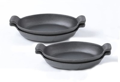 HAWOK Cast Iron Oval Server Set, Oval Casserole, Baking Dish, 7.87 Lx6.1 W, S...