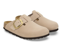Birkenstock Boston Big Buckle Women s Nubuck Clogs Sandcastle, EU 37 41