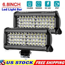 2pcs 7 240w Led Work Light Bar Spot Pods Fog Lamp Offroad Driving Truck Suv 4wd