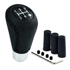 Gear Shift Knob 5 Speed Leather Car Shifter Handle for 5 Speed Black Stitching