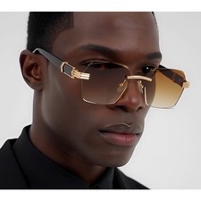 Sunglasses Men Designer Fashion Chic Rapper Shape Retro Elegant Sophisticated