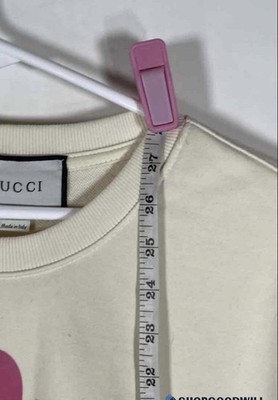 Gucci Prodige D'Amour Off-White Logo Unisex Sweatshirt Sz L | eBay