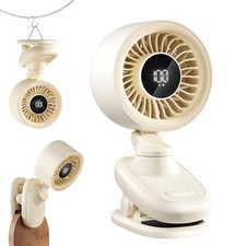 Clip on Fan, Small USB Desk Fan with Rechargeable Battery, Oscillation, Timer...