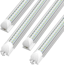 4 Pack Led Shop Lights 90W T8 8FT 6000K V-Shape Linkable LED Tube Light Fixtures