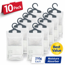 5 / 10 / 20 Pack Wardrobe Hanging Dehumidifier Moisture Absorber Bags 210g Each
