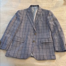 Stafford Men's Blue Plaid Blazer