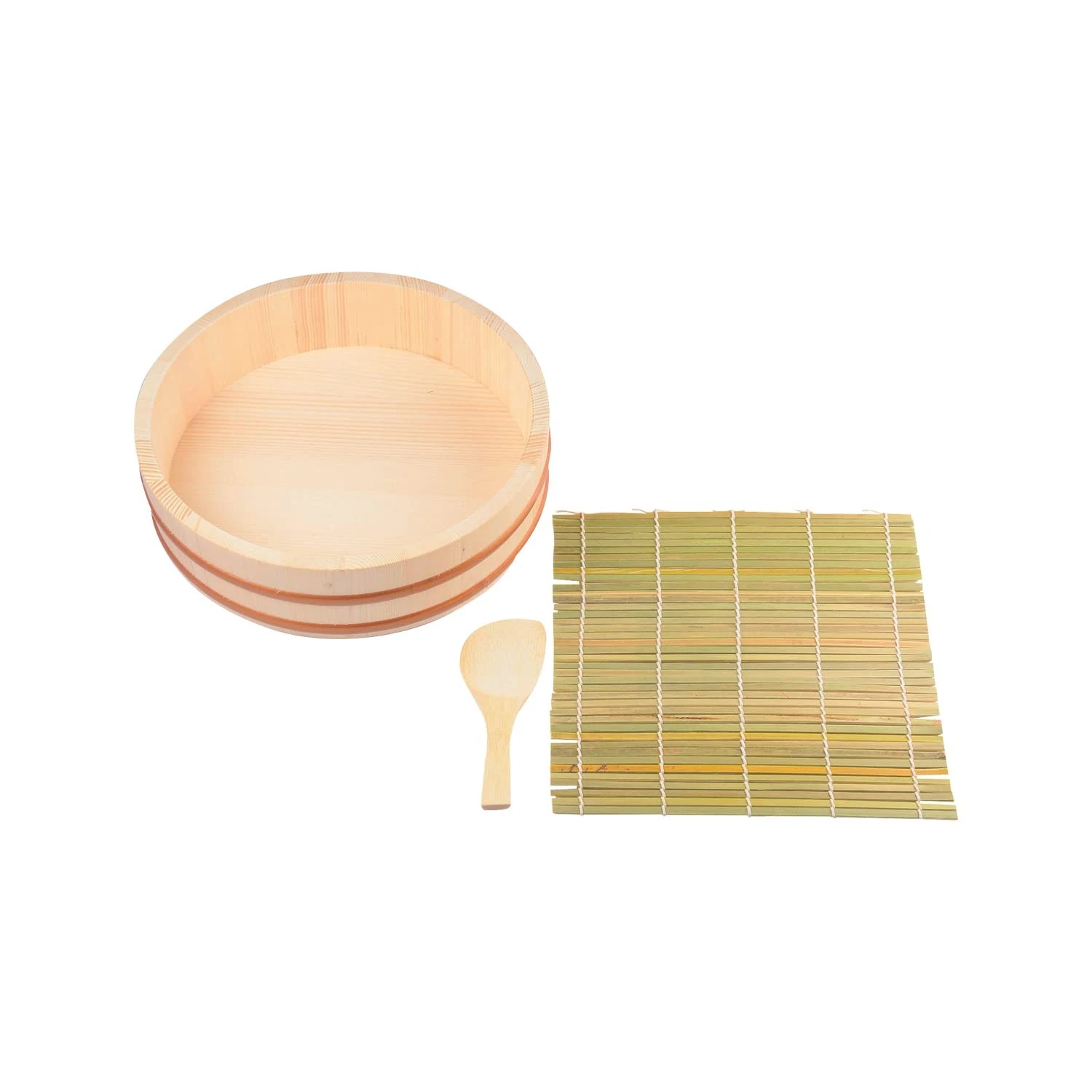 Pearl Metal 3-Piece Set for Sushi Rolls and Chirashi Sushi: 27cm Sushi Tub