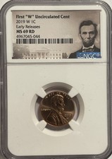 2019 W LINCOLN CENT UNCIRCULATED NGC MS69RD EARLY RELEASES PORTRAIT LABEL