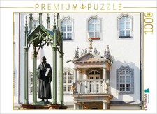CALVENDO Puzzle Wittenberg, Lutherdenkmal vor dem Rathaus  1000 Teile Lege-Gr  