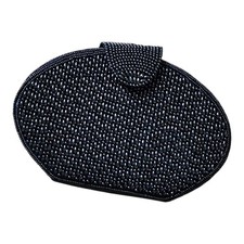Vintage Inge Christopher Beaded Purse Black Snap Closure Clutch