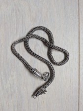 Vintage Handmade 925 Sterling Silver Foxtail Weave Chain Necklace Unisex Jewelry