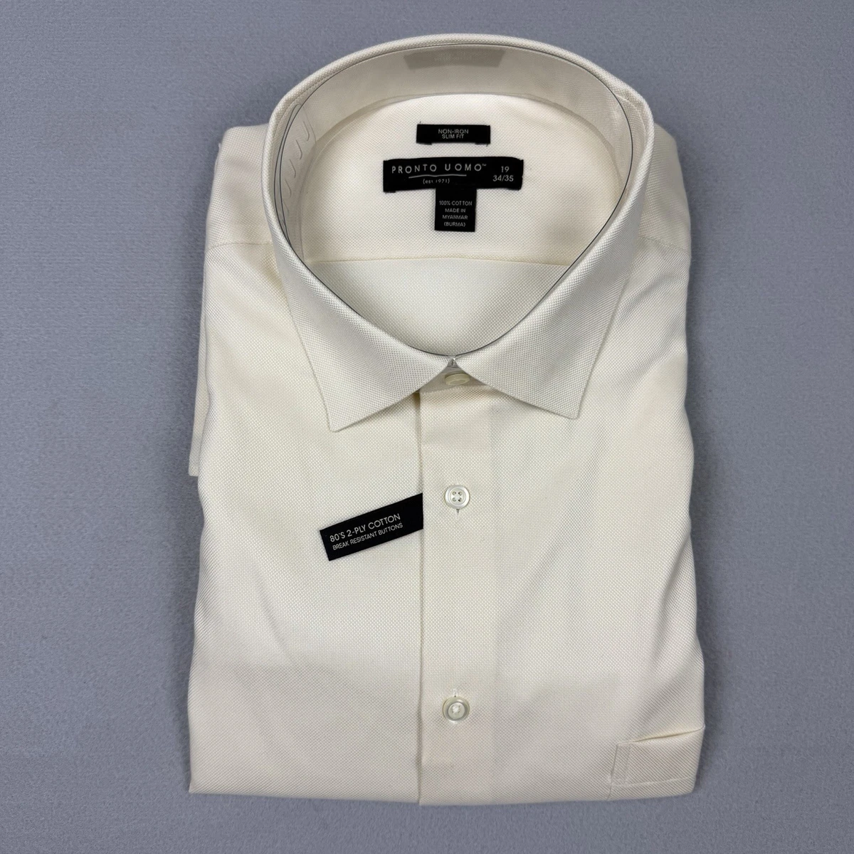 Ivory French Cuff Spread Collar Dress Shirts for Men for sale | eBay