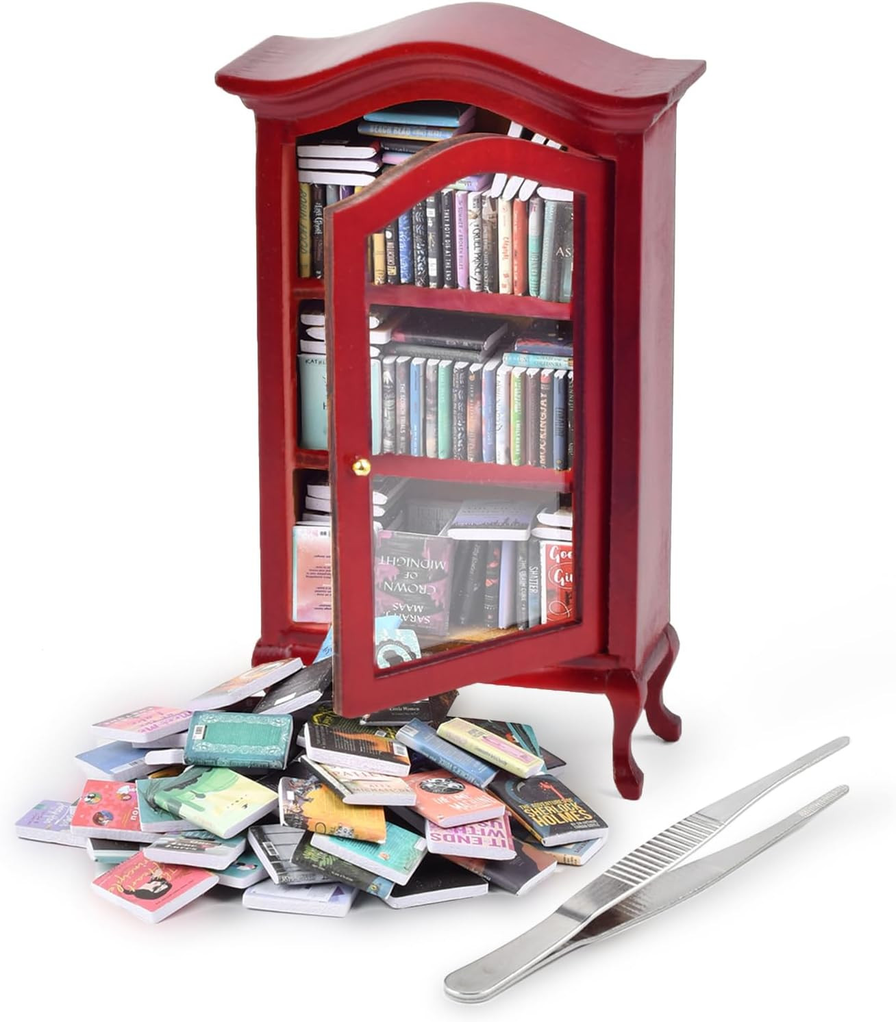 Anxiety Mini Bookshelf with Books, Stress Bookshelf Mini, Mini Book Shelf with B