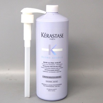 WITH PUMP  Kerastase Blond Absolu Bain Ultra Violet Shampoo 34oz / 1000ml