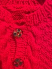 Toddler sweater 4T cable knit, red, buttons, professionally hand-knit — photo 2