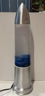 Vintage Lipan LP-10 Blue Lava Lamp Bullet Rocket Silver Base AS IS