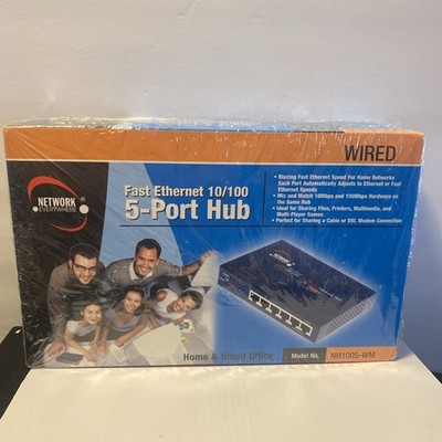 Network Everywhere Wired Fast Ethernet 10/100 5-PORT HUB NH-1005-WM Brand New