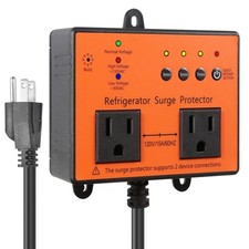 Refrigerator Surge Protector, Double Outlet Voltage Protector for Home Applia...