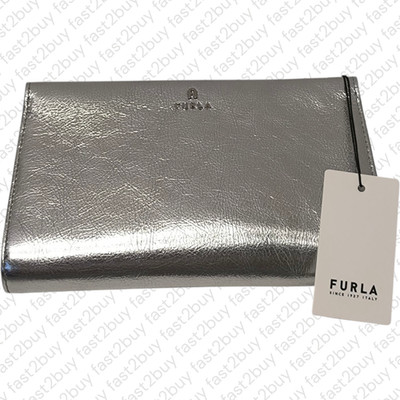 Furla Camelia Mini Umhängetasche Leder Silber Crossbody Tasche Elegant