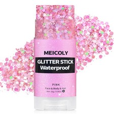 Pink Face Glitter Stick, Sparkly Hair Glitter Accessories for Spirit Week, Si...