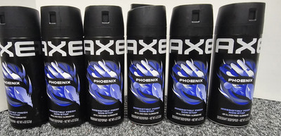 Lot of 6 Axe Phoenix 4oz/each Men's Deodorant Spray 48H All Over, Aluminum Free
