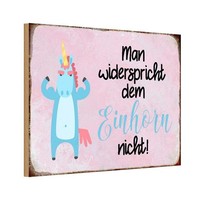 Holzschild 12X18 Cm Man Widerspricht Einhorn Nicht Spruch Zitat Deko Geschenk Ho