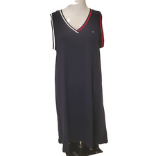 NEW Tommy Hilfiger Medium tank dress shift stripe colorblock v-neck cap sleeve