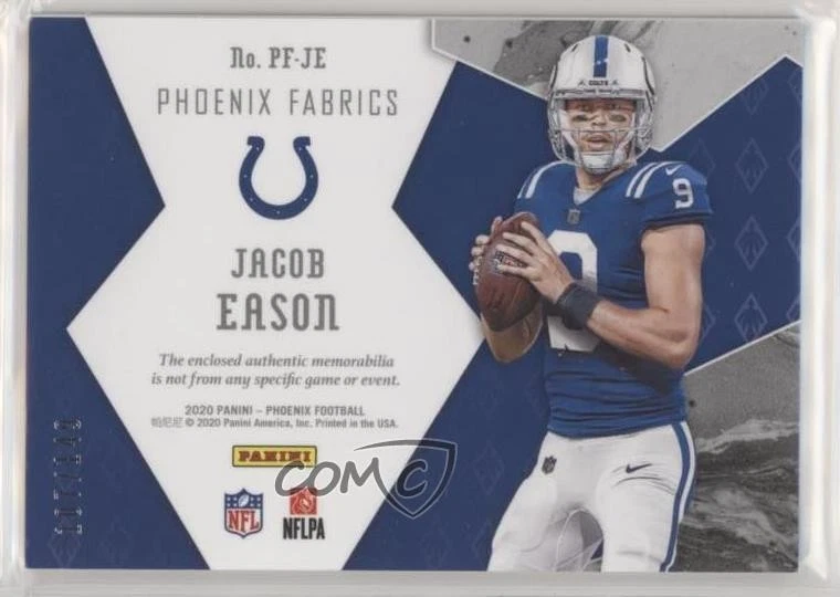 2020 Panini Phoenix Phoenix Fabrics /149 Jacob Eason #PF-JE Rookie RC - Image 2 of 2